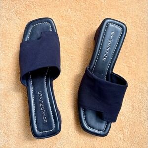 NWT Donald Pliner Black Rainey Suede Womens Casual‎ Slide Platform Sandals Sz9.5